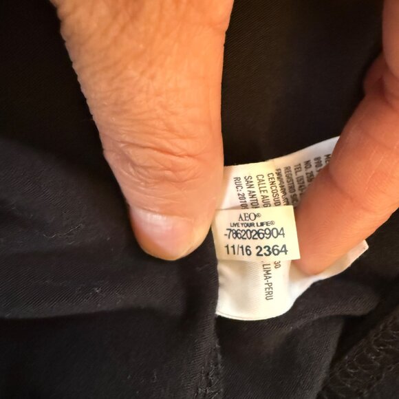 American Eagle Outfitters Mens USA Graphic Long Sleeve Tee Black XL Active Flex - Picture 5 of 9